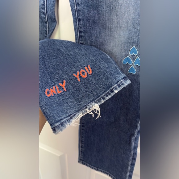 MOTHER Superior The Rambler Sneak Jeans Running With Scissors Size 24 $350 - Picture 10 of 11